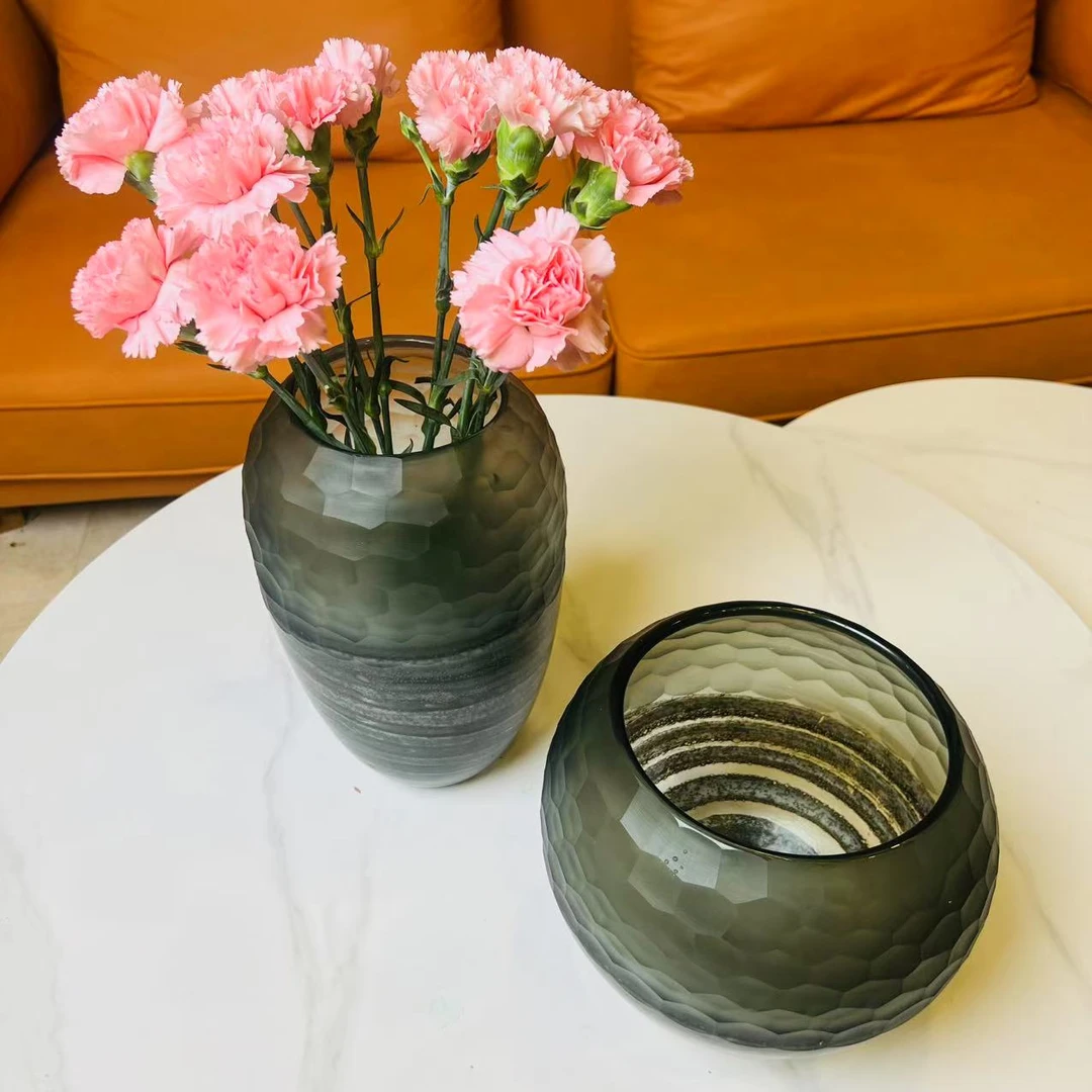 【可清优居-空游】手工磨刻高档琉璃花器 多样性发一