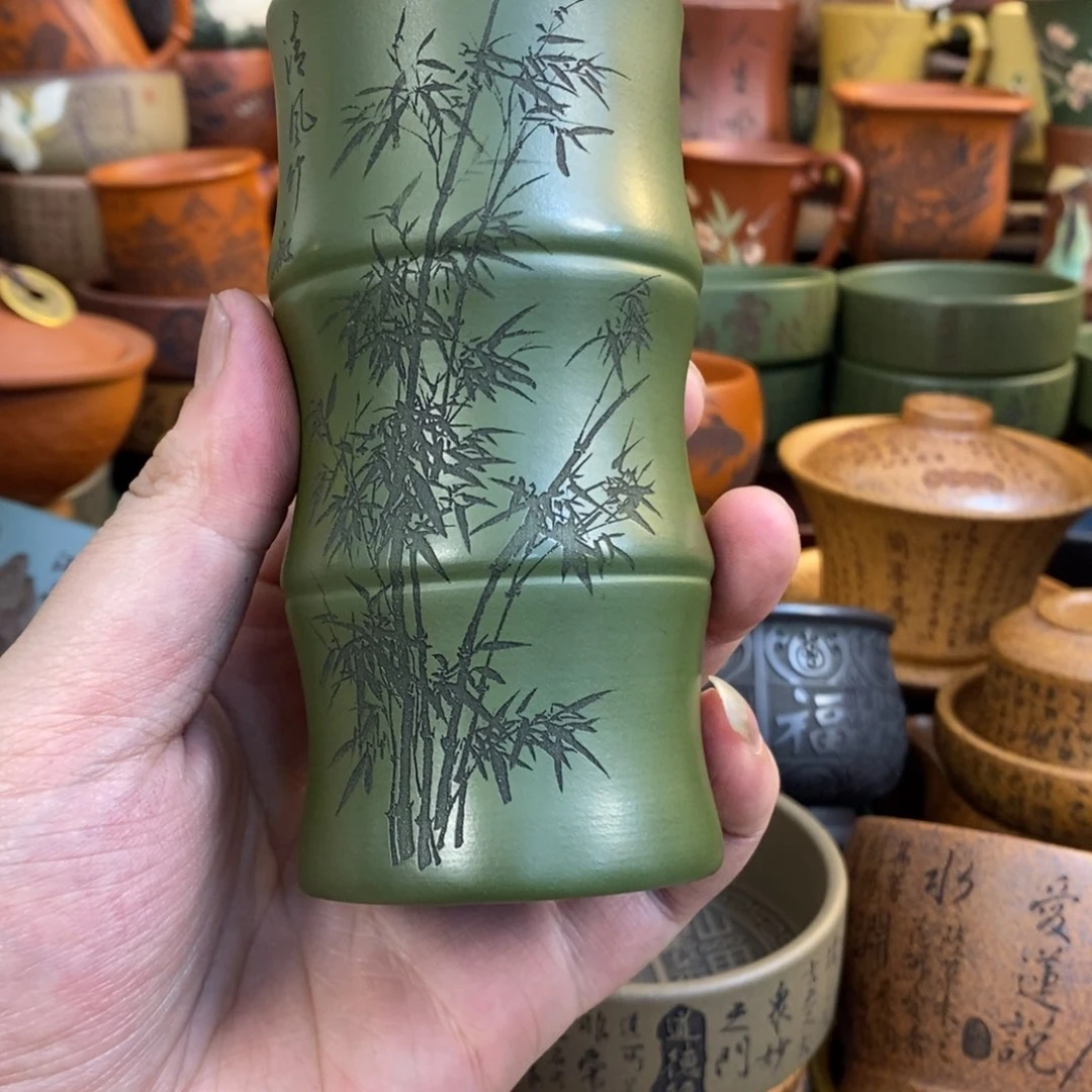 紫砂杯子宜兴全手工紫砂杯