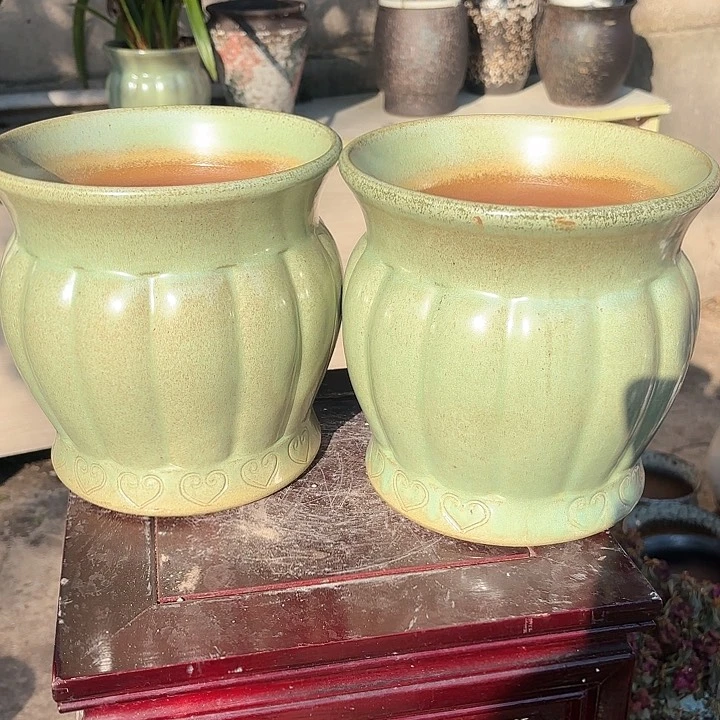 紫砂茶碗精品南瓜两个口径20高度20