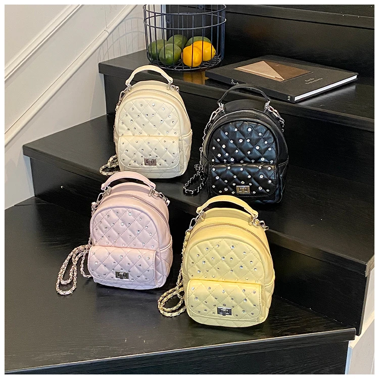 【喜饰家】菱格小香风双肩包洋气小众百搭时尚一包三背韩版通勤休闲