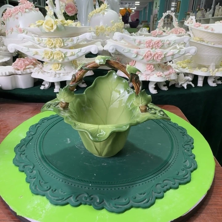 老陶瓷提篮餐盘水果蛋糕盘