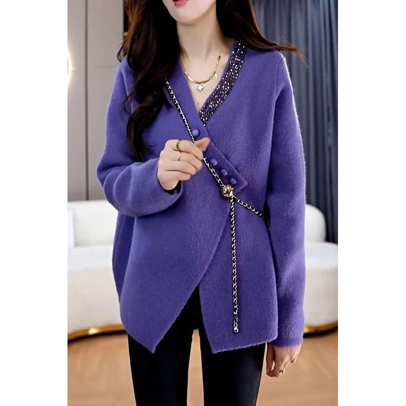 潮牌轻奢保暖简约时髦称不对新款针织开衫2025秋季设计设计开时尚