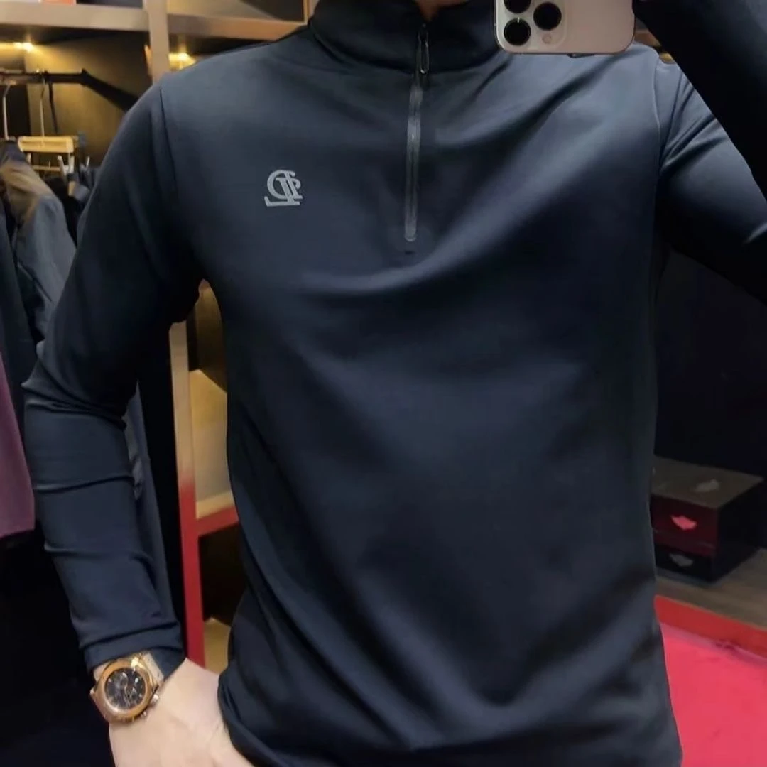 潮男秋冬新款时尚男士百搭休闲卫衣上衣小衫拉链立领长袖加绒保暖
