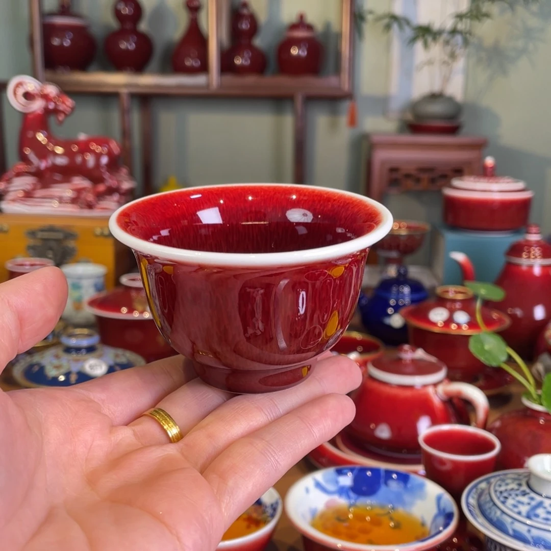 清欢雅玩原矿郎红福利小压手杯
