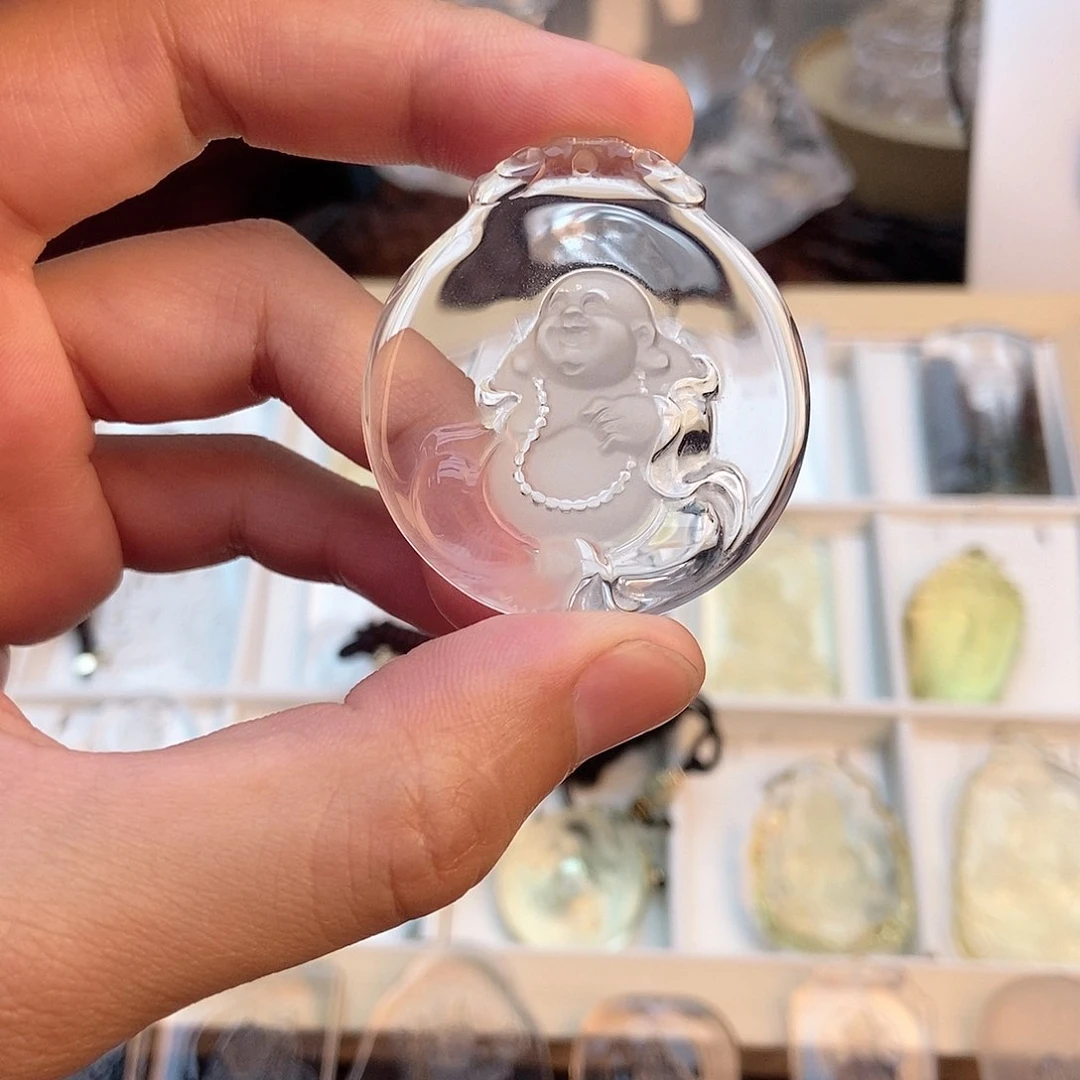 木老*白水晶弥勒佛吊坠