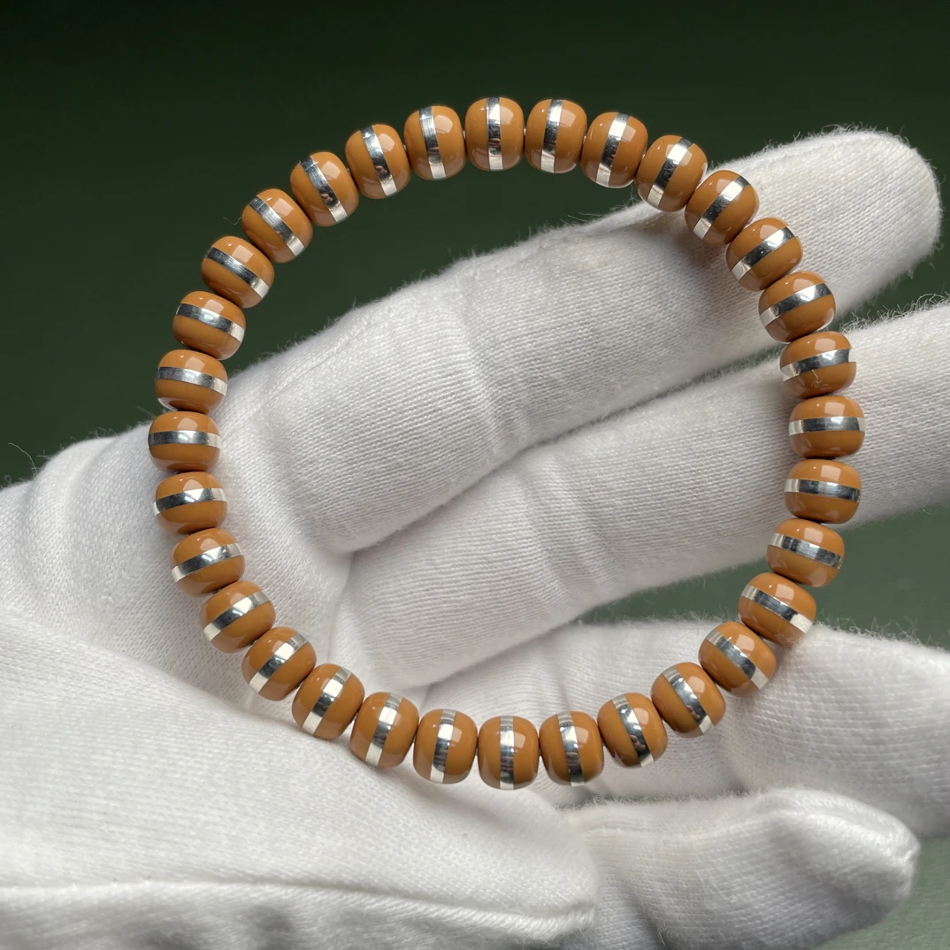 全无白老挝红料核银手串 宽腰带全银件 压手感十足做工精严丝合缝