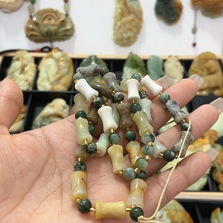 蛇纹石玉链未镶嵌快**福