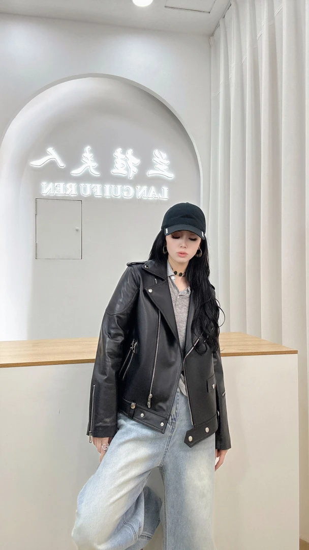 绵羊皮机车百搭休闲春秋皮衣外套女款爆款2025新款2012真皮外套女