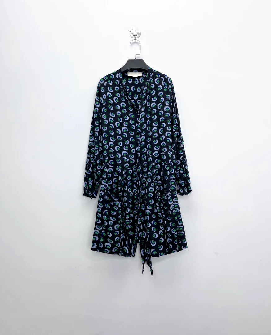 99新 MM6 葡萄籽奢潮/花卉满印真丝飘带连体裙裤潮流秋冬/44女装