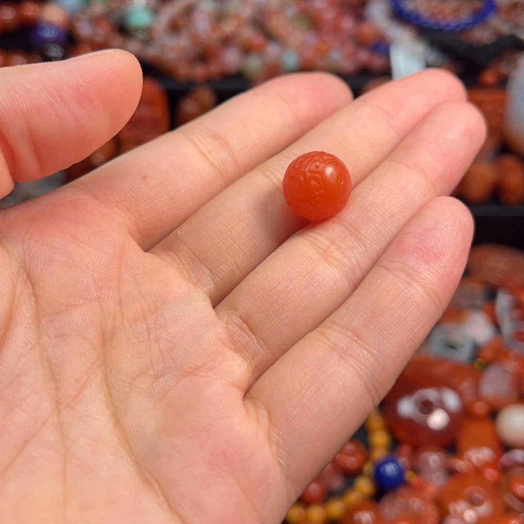 南红玛瑙配饰12.5mm回纹珠未镶嵌