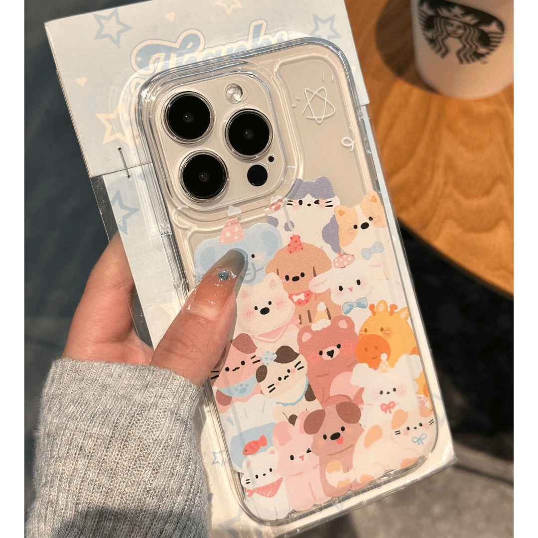 卡通动物集合适用iPhone15/14/13手机壳12promax软16女xs苹果11xr