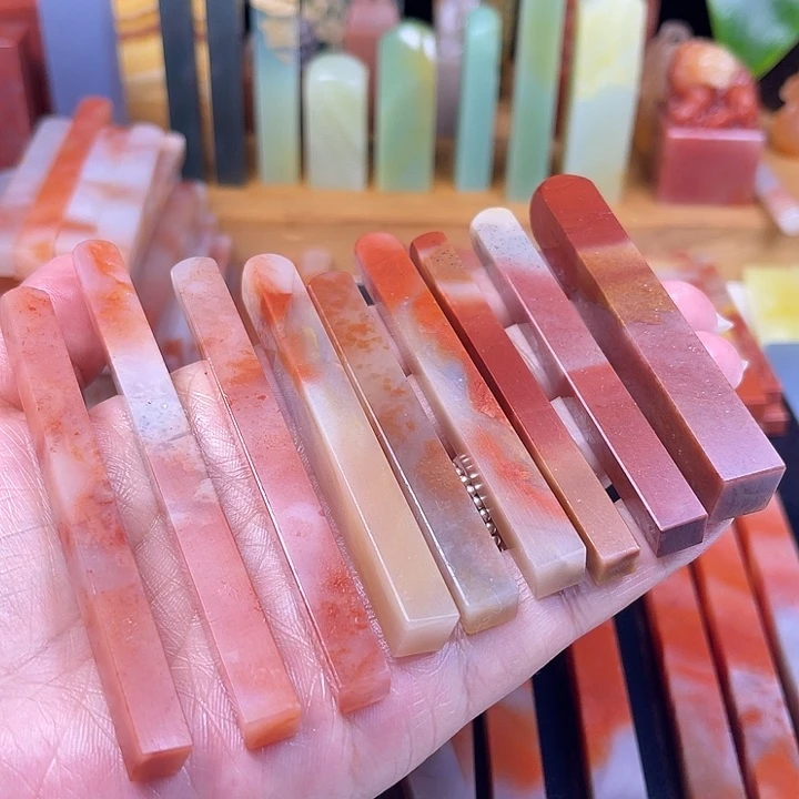 印石青田石老挝石牙签×9   0.6-1.0左右印面