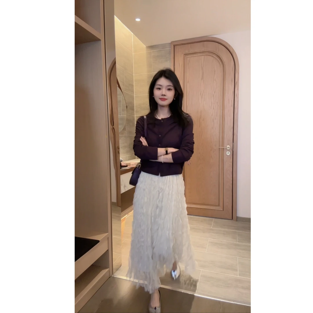 【百褶雾纱】时尚百褶流光大弹力松紧腰A字半身裙显瘦女神节上新