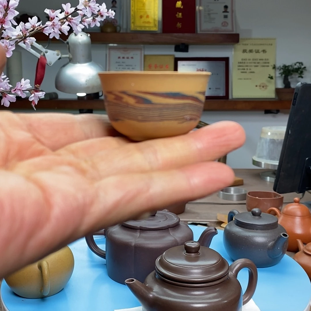 【闪购商品】段泥茶壶绞泥主人杯:30CC:精工:半手