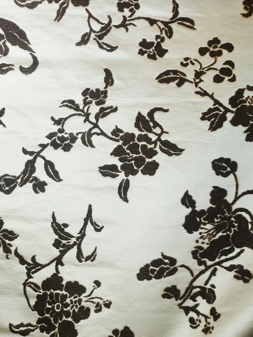 淡咖底咖绒折枝牡丹漳缎70门幅（1m）喜欢153815加22833