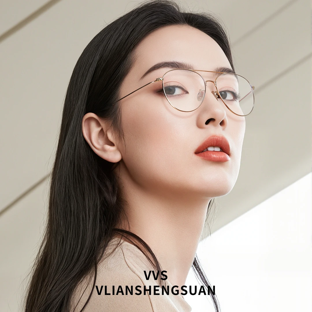 VVS眼镜镜框防蓝光近视飞行员蛤蟆款韩版时尚超轻简约学生款8600