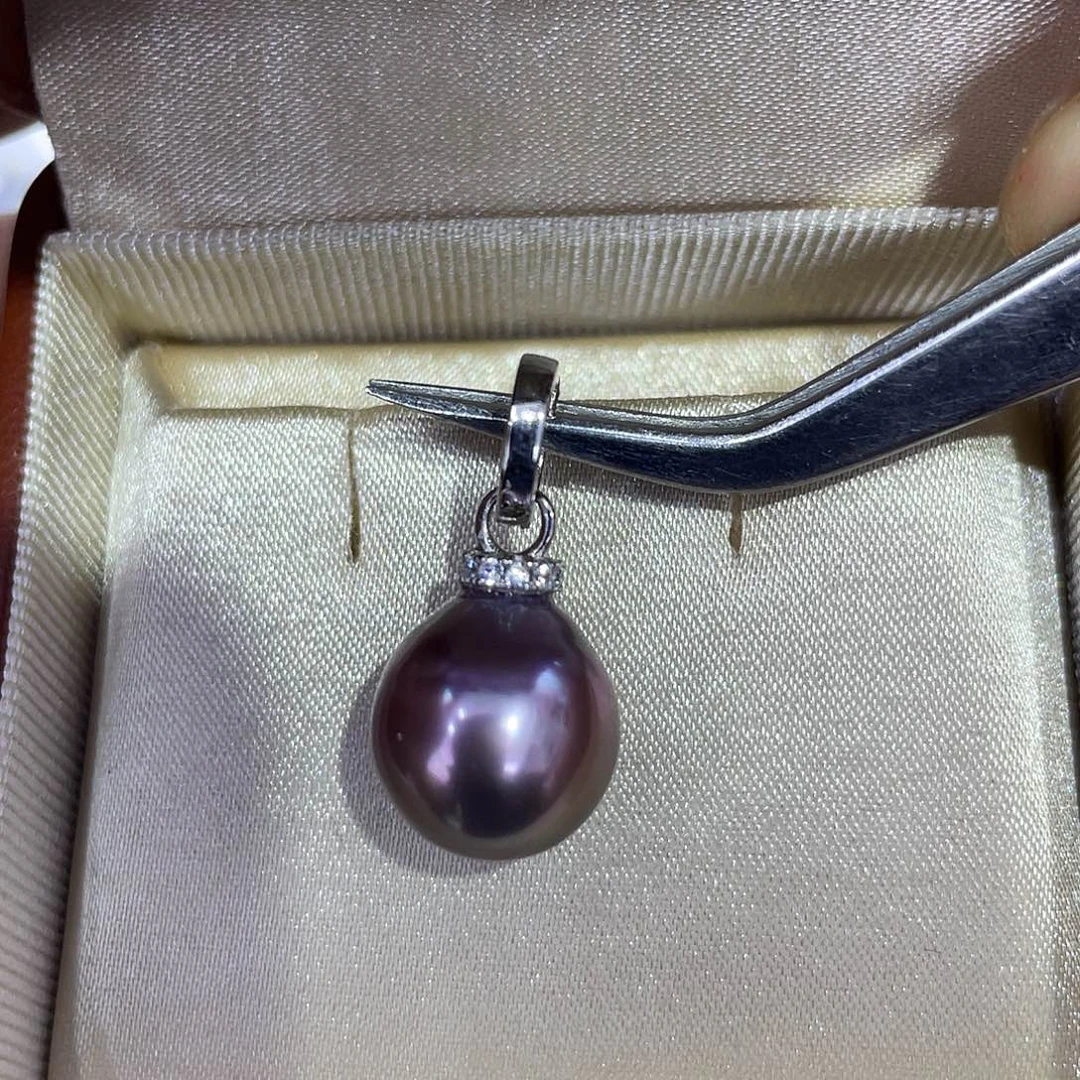 银S925镶嵌吊坠(不含链)海水珍珠