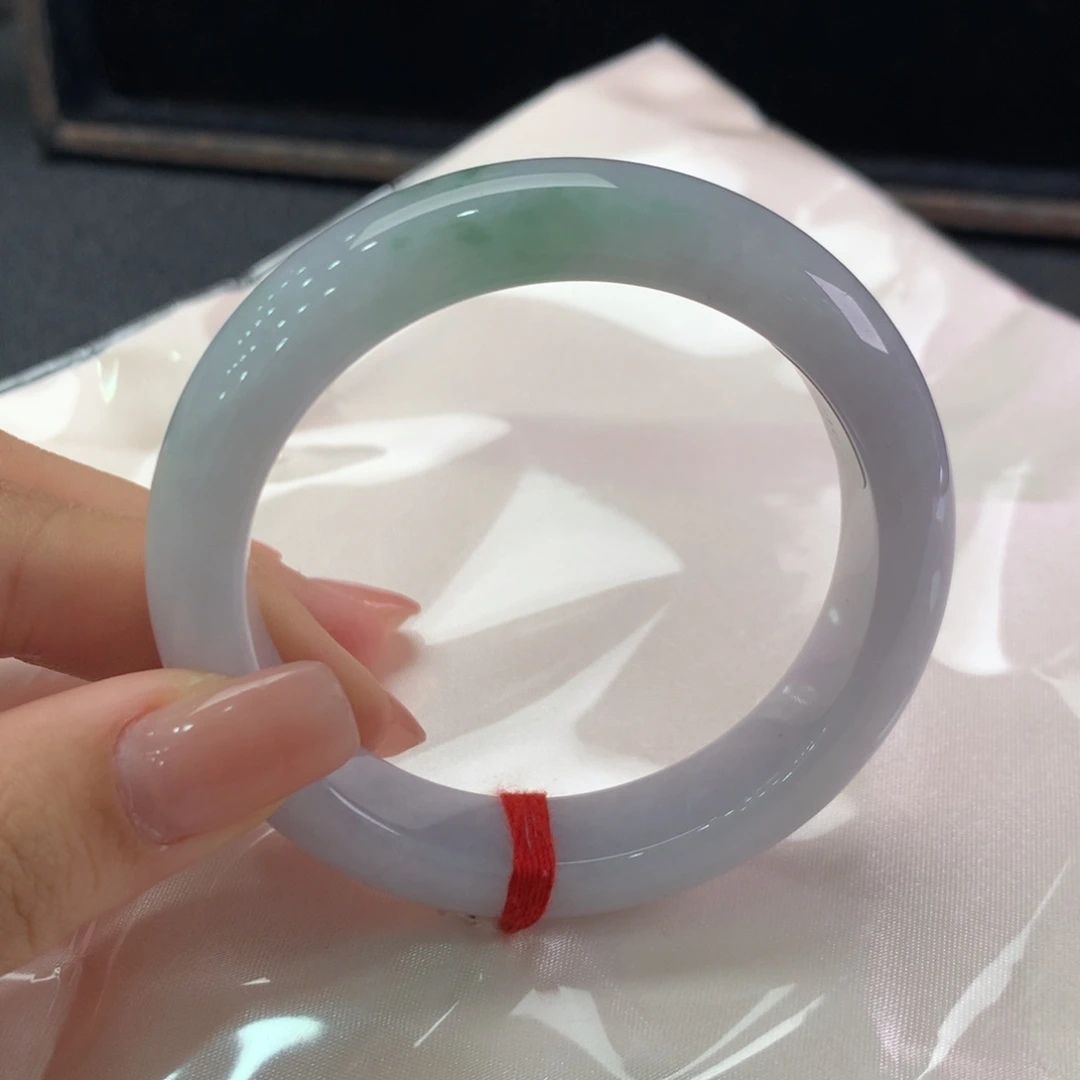 翡翠未镶嵌手镯缅甸A货翡翠 种水飘花52 53