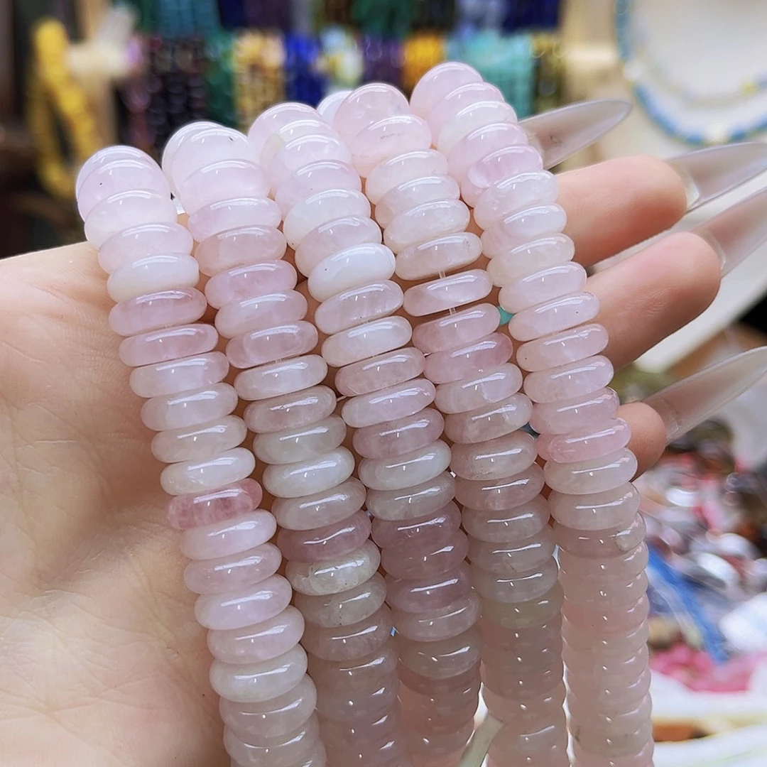 未镶嵌玛瑙/玉髓珠宝半成品/粉水晶算盘4*12mm 61号