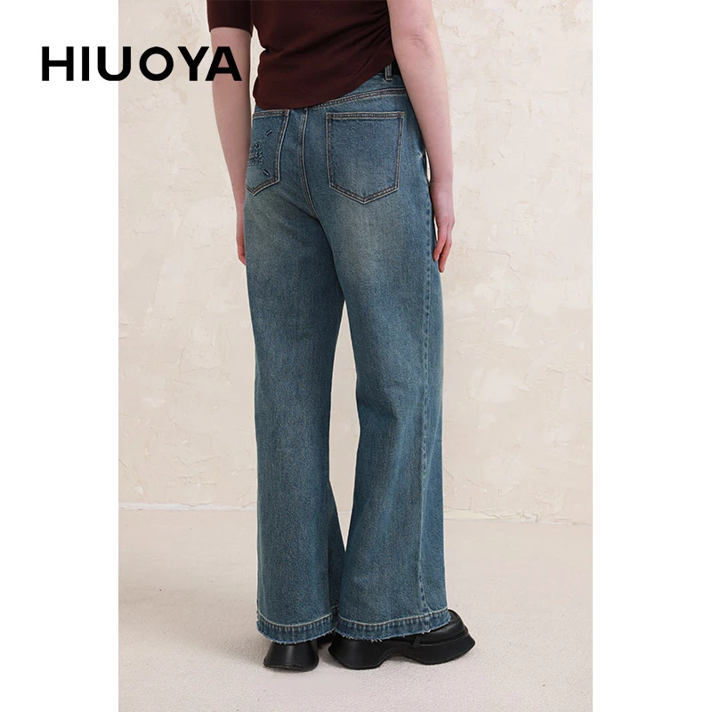 HIUOYA【春季上新】显瘦直筒牛仔裤百搭款女25171064