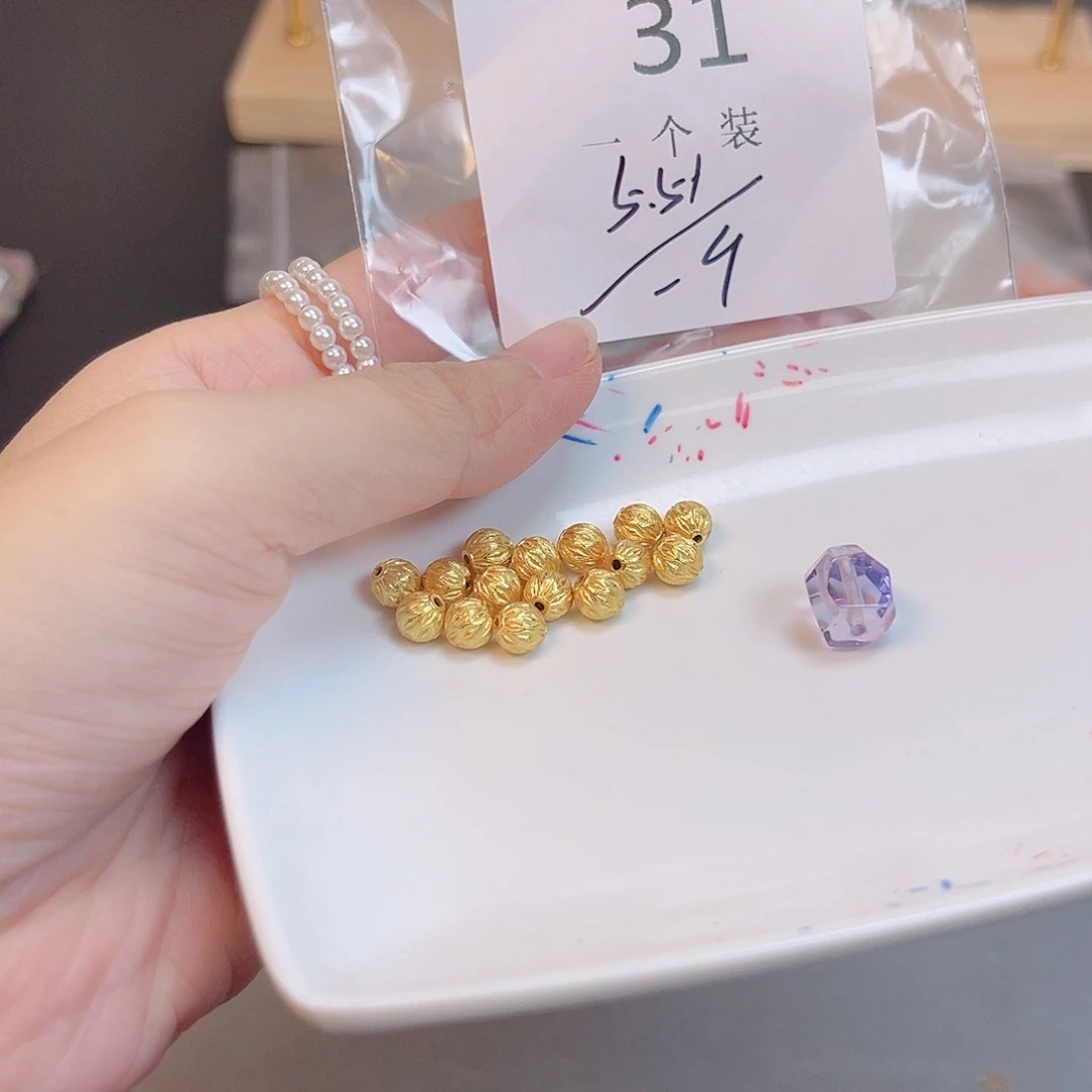 水晶珠宝半成品银S925镀金镶嵌31 。