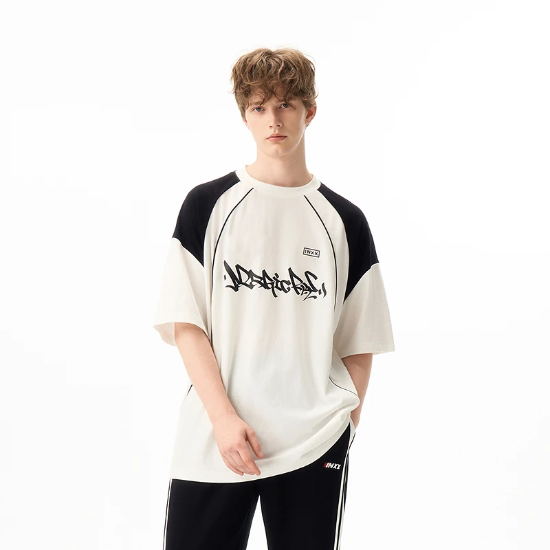 【圈圈大爷专属】INXX撞色拼接短袖T恤数码印花上衣情侣XRF1010533