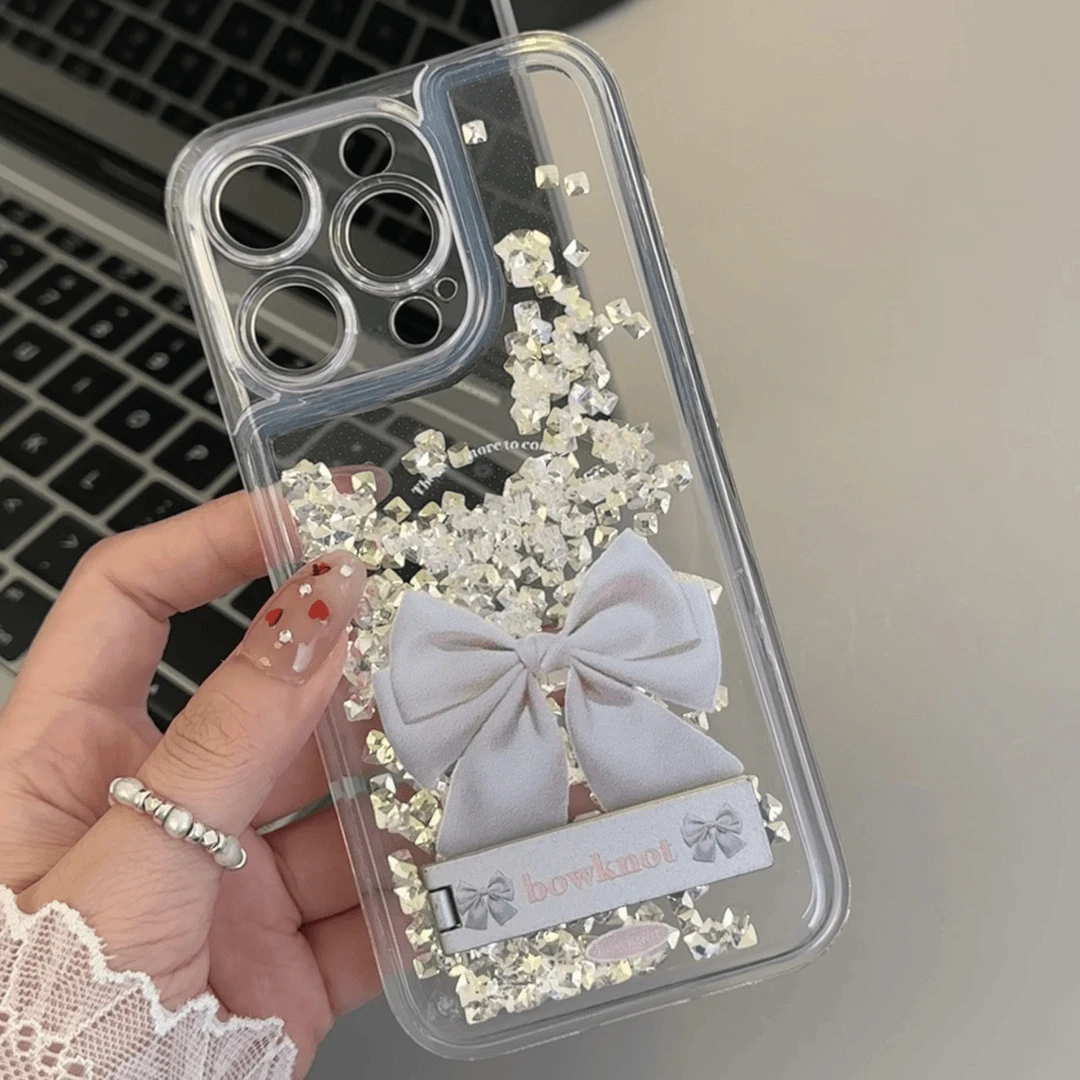 兰知春序结适用苹果16Promax手机壳大孔16流沙支架壳IP15暴款透明