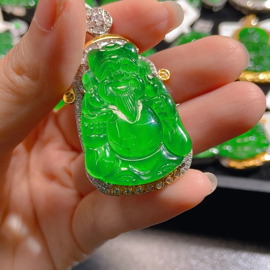 翡翠吊坠(不含链)银S925镶嵌