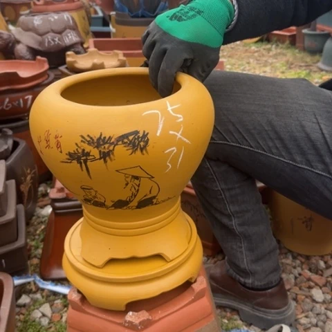 紫砂花盆紫砂花盆盆景盆栽瑕疵