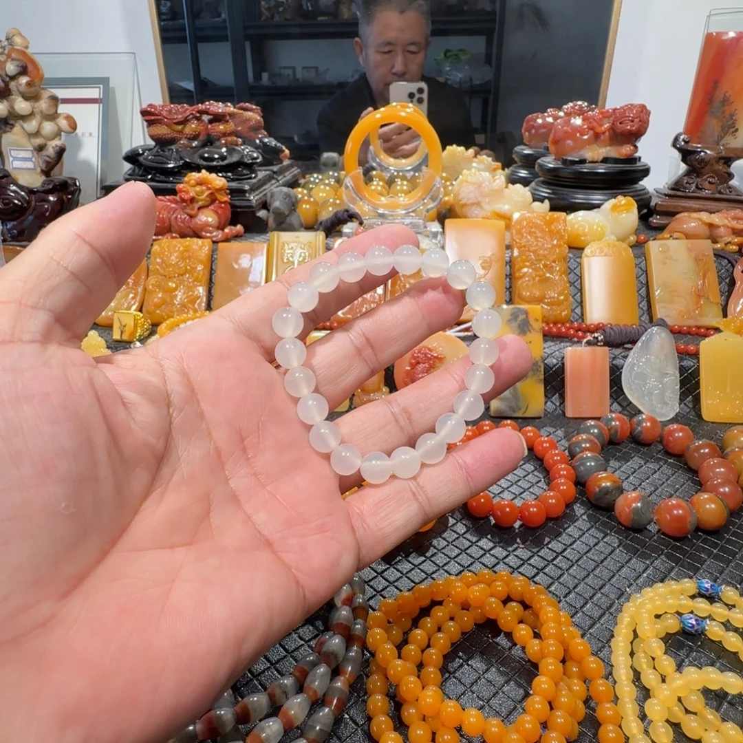 合金石英质玉（黄龙玉）手链