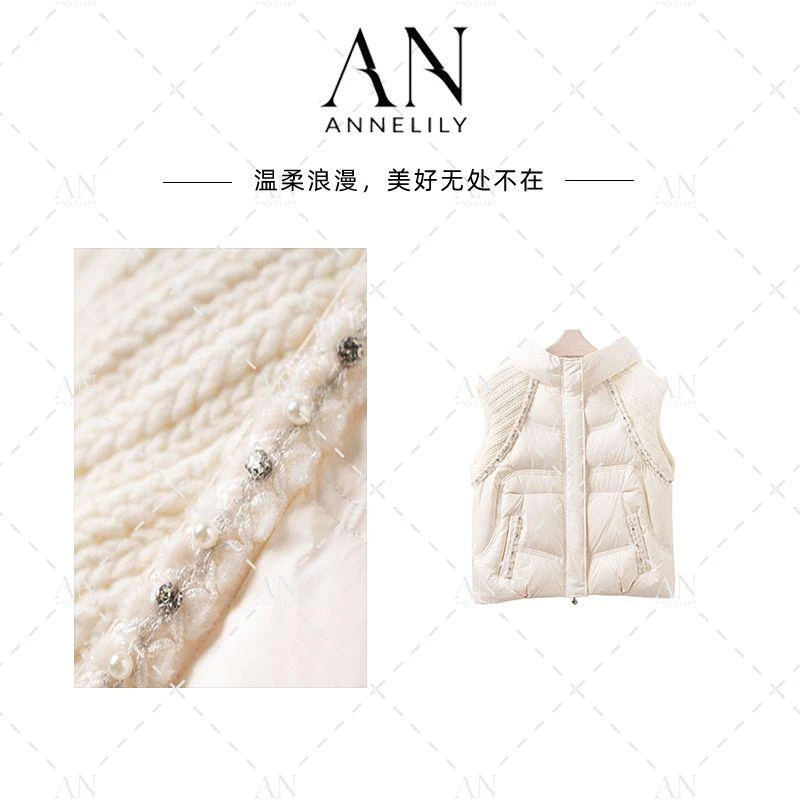 ANNELILY安琪琪【可希】新款上新时尚轻奢百搭羽绒马甲AM2509146