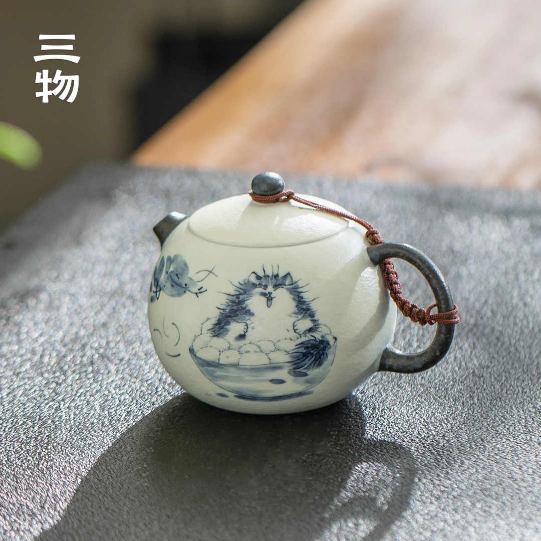南山先生 福猫西施壶 家用一人饮单壶陶瓷功夫茶具泡茶专用小茶壶