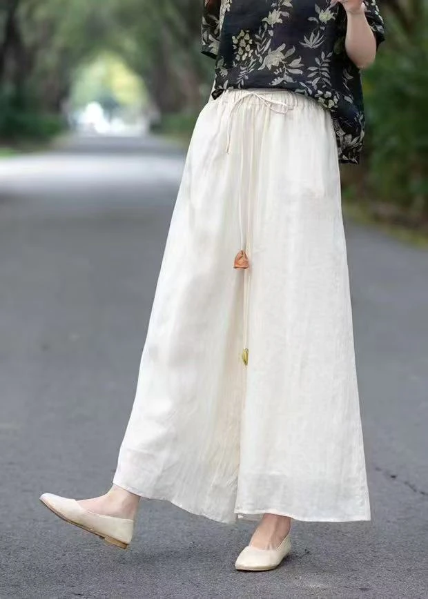 【念清推荐】100织满分苎麻裙裤大阔腿长裤双层不透超仙凉快