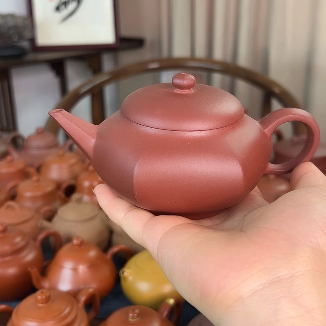 茶壶紫砂精品原矿紫泥六方水平240左右