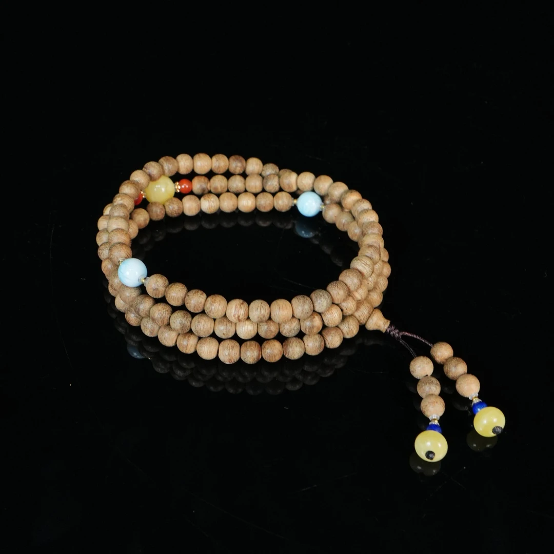 A5858 惠安沉香软丝花蜜香diy手串 18k 0.6cm 11.94g