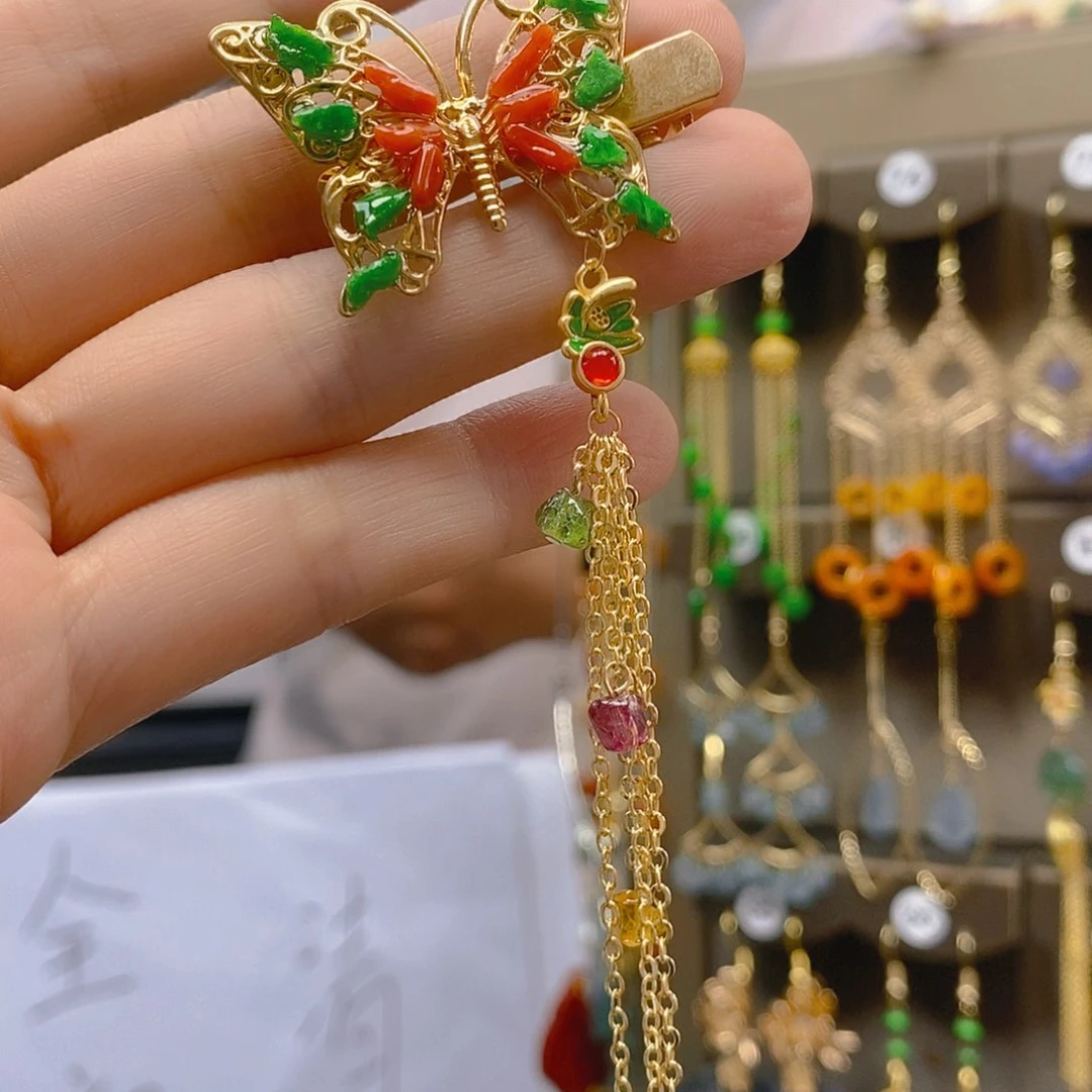 翡翠合金耳饰翡翠