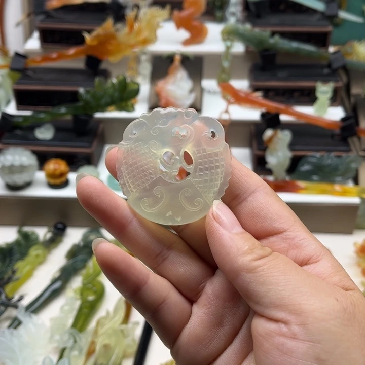 蛇纹石玉未镶嵌岫玉发簪