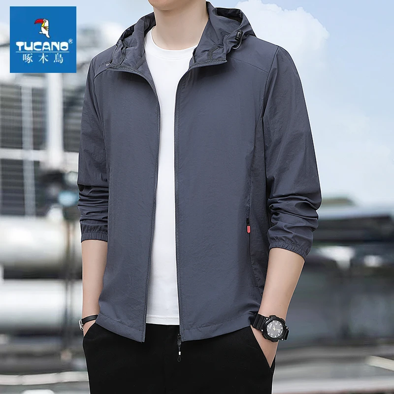 啄木鸟夏季冰丝防晒衣男士薄款透气防紫外线潮流百搭防晒服外套男