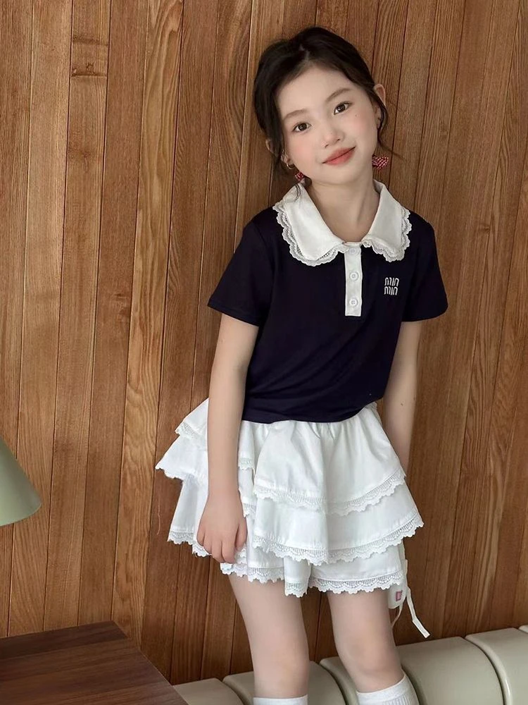夏日漂亮套装女童POLO衫蛋糕裙2025新款夏季女孩高级感夏装超好看
