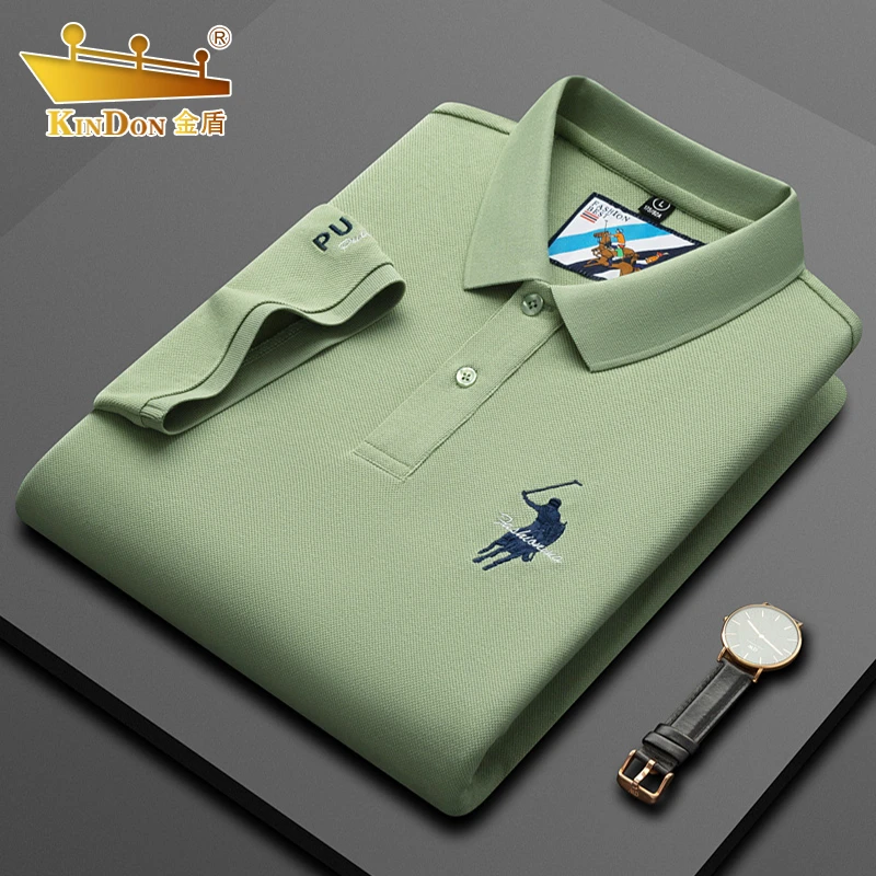 金盾夏季新款男装休闲时尚透气高档百搭男士翻领薄款纯棉POLO衫