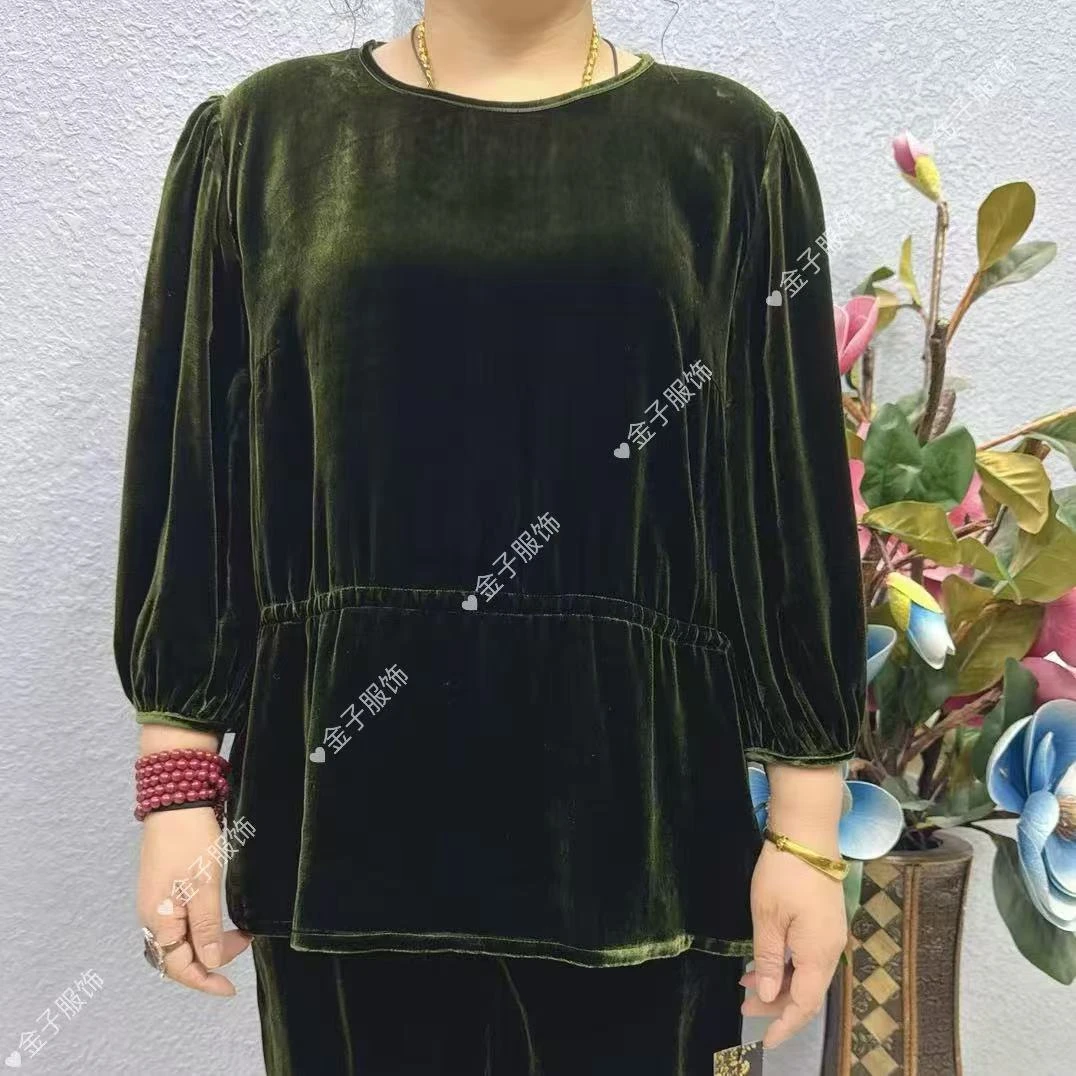 P2-66150-66151款桑蚕丝植绒精品女装