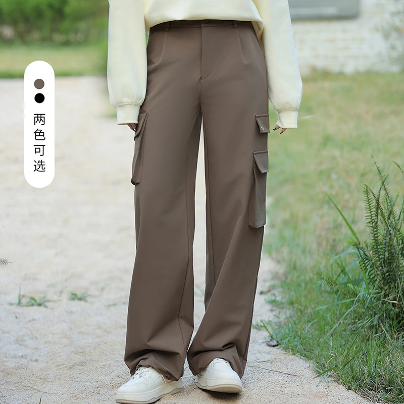 朵以2025春季新款工装裤松紧腰显瘦休闲裤长裤39BC218009