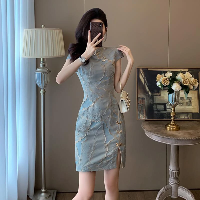 新中式改良旗袍2025新款夏季国风设计高级感绝美小个子气质连衣裙