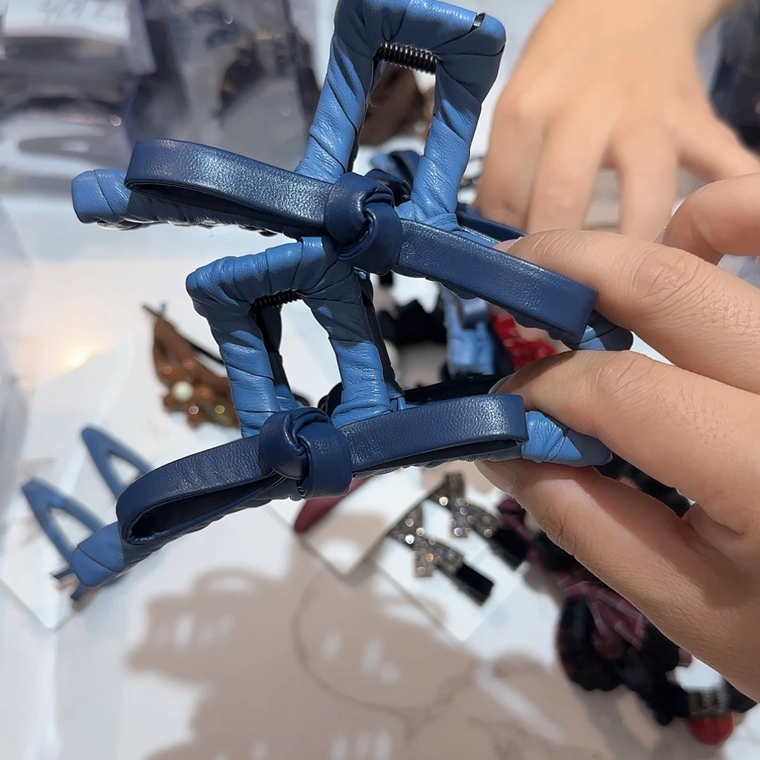 非金属布艺T28皮质抓夹蓝色13公分抓夹2个