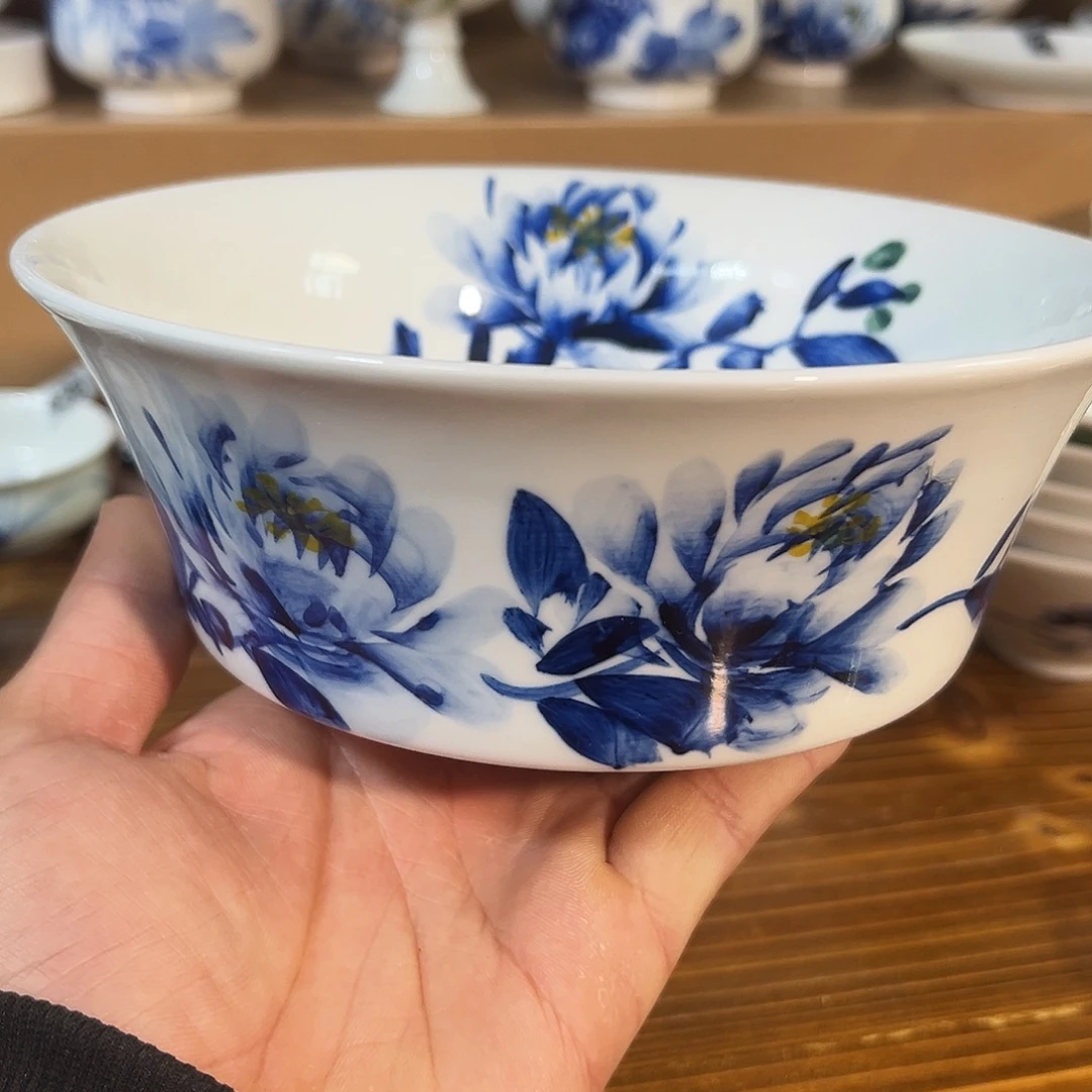 陶瓷景德镇高温釉下陶瓷7寸面碗