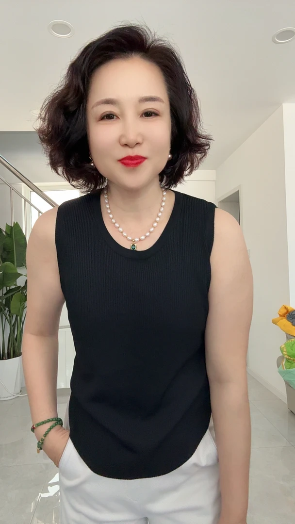 夏款冰麻针织背心百搭款