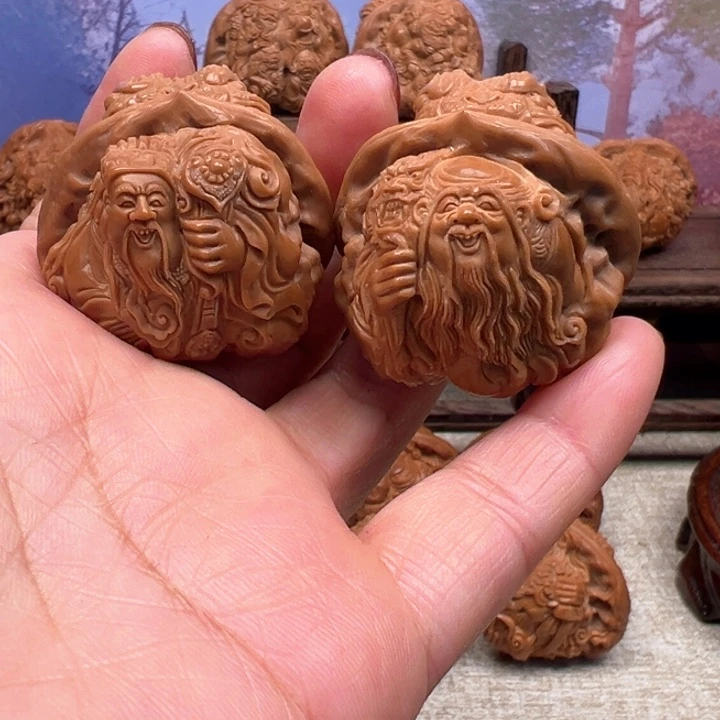 核桃把件蛤蟆头财神寿星