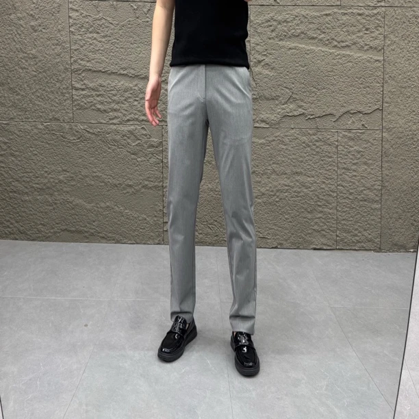 夏季新款商务男士修身简约轻奢绅士休闲裤男高档百搭显瘦小脚西裤