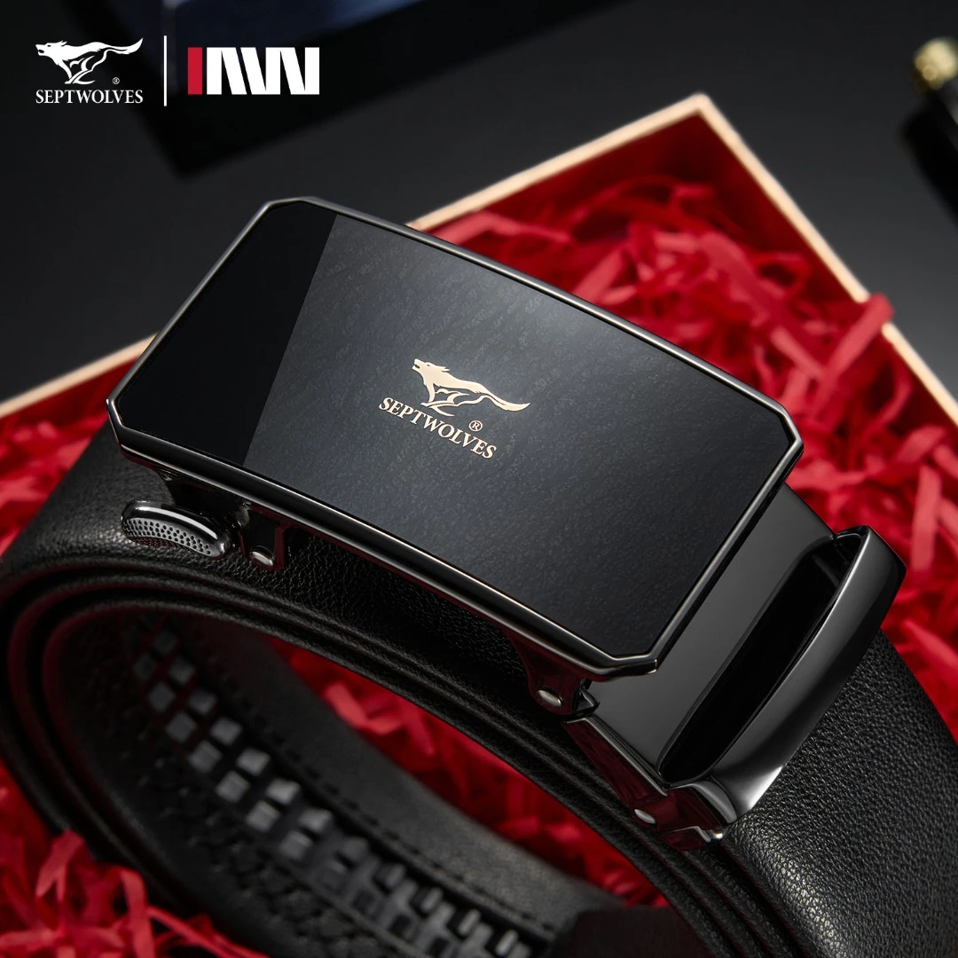 七匹狼皮带男款自动扣裤腰带真牛皮男士腰带生日礼物送老公送爸爸