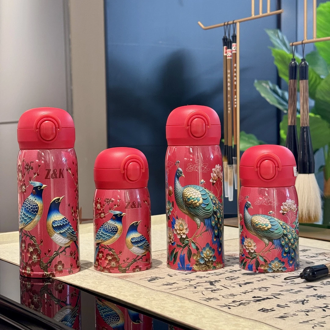 【蛋先森水杯溯源】潮牌Z&K丹丹弹跳直饮小巧国风不锈钢保温杯
